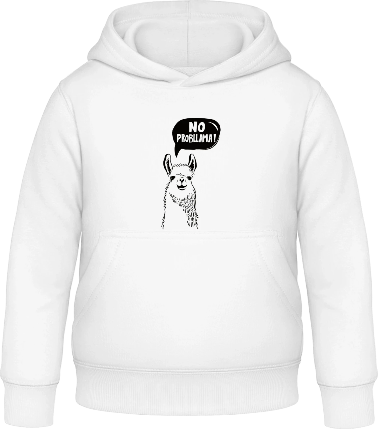 No Probllama Llama - Arctic white Awdis Hoodie Kids - Front