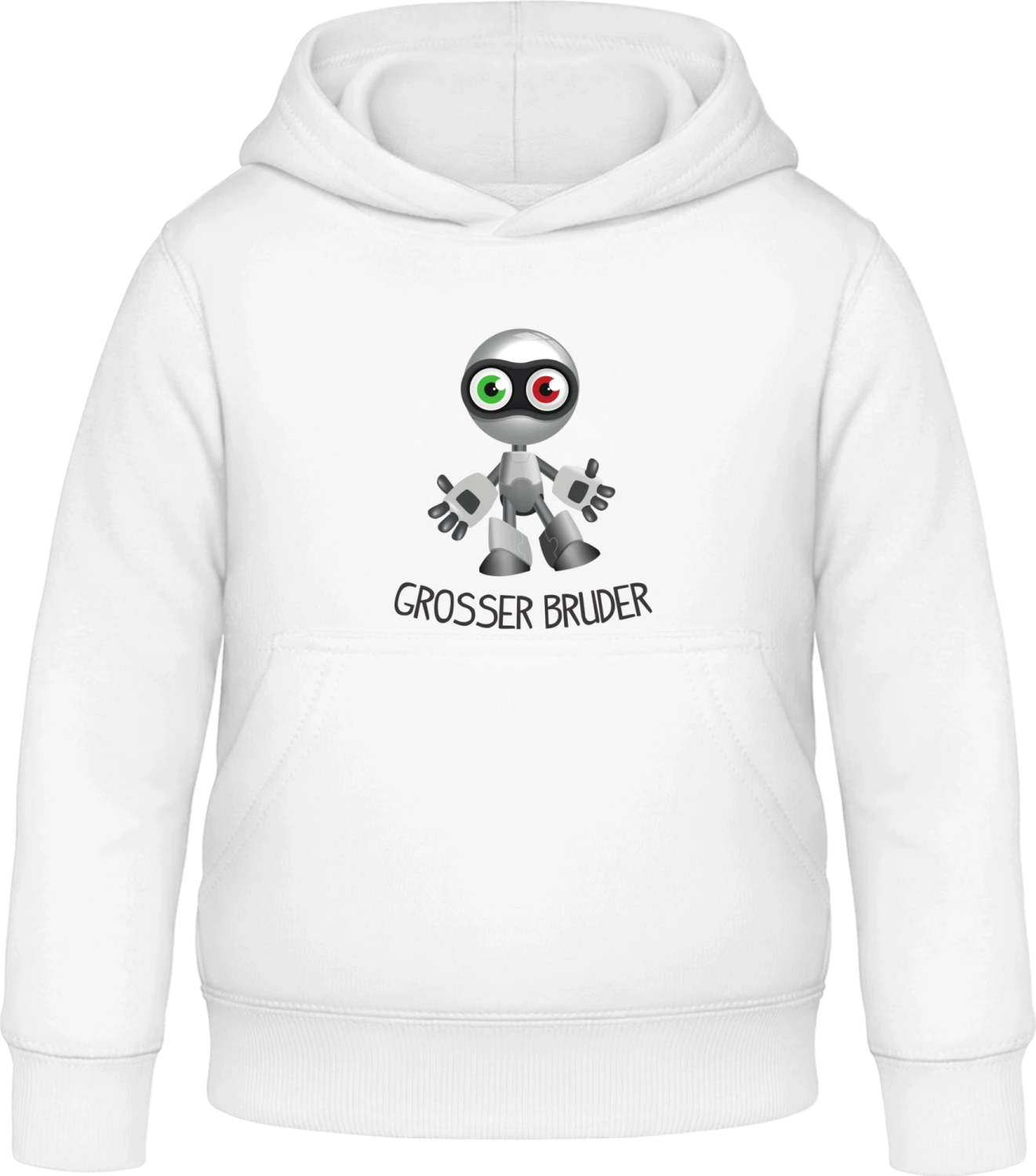 Grosser Bruder Roboter - Arctic white Awdis Hoodie Kids - Front