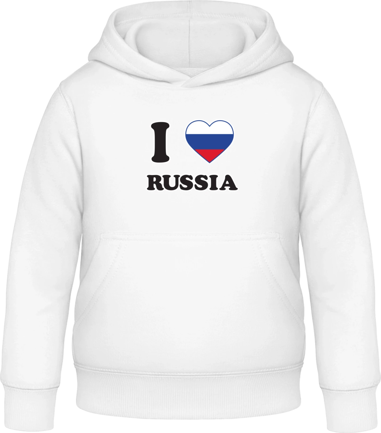 I Love Russia - Arctic white Awdis Hoodie Kids - Front