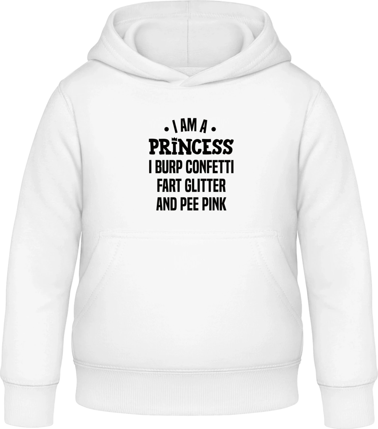 Burp Confetti And Pee Pink Princess - Arctic white Awdis Hoodie Kids - Front