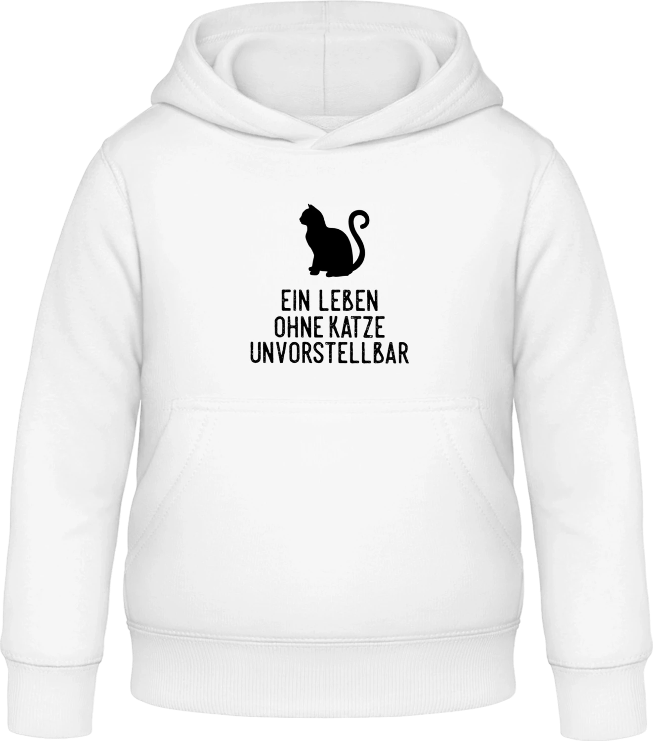 Ein Leben ohne Katze unvorstellbar - Arctic white Awdis Hoodie Kids - Front