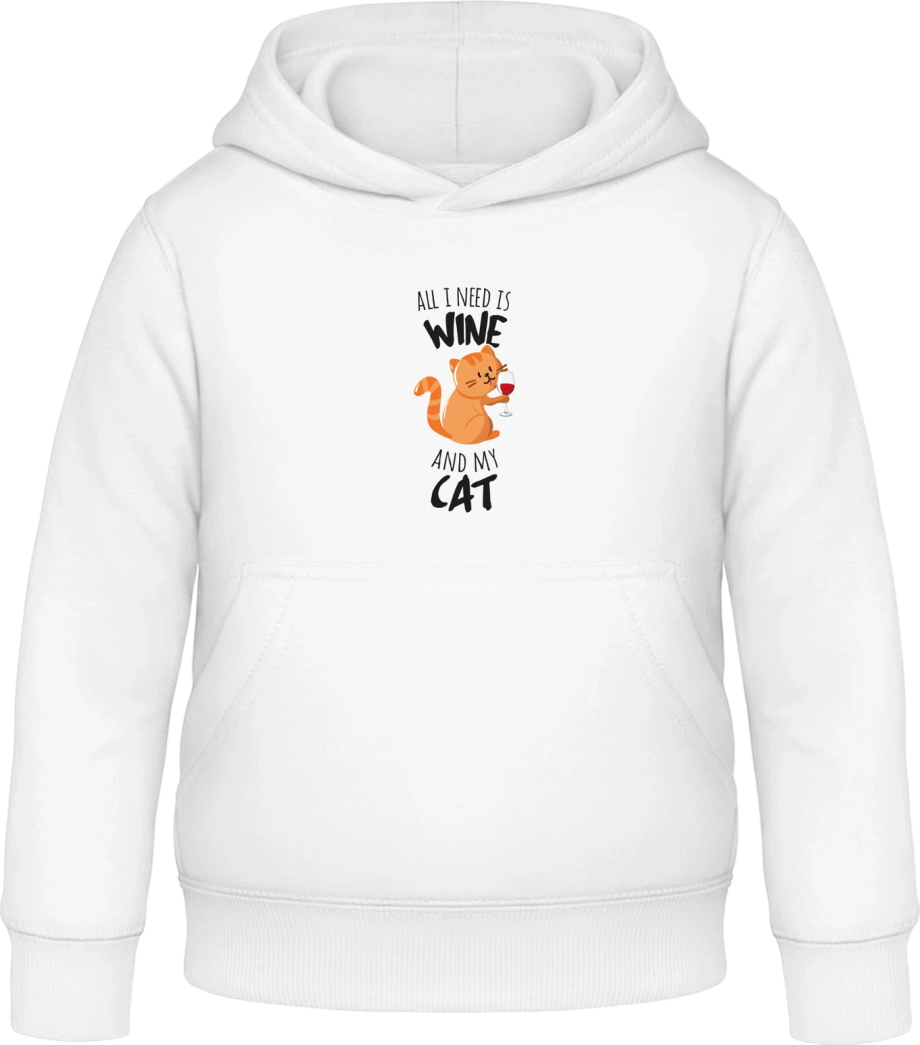 All I Need Is Wine  - Arctic white Awdis Hoodie Kids - Front