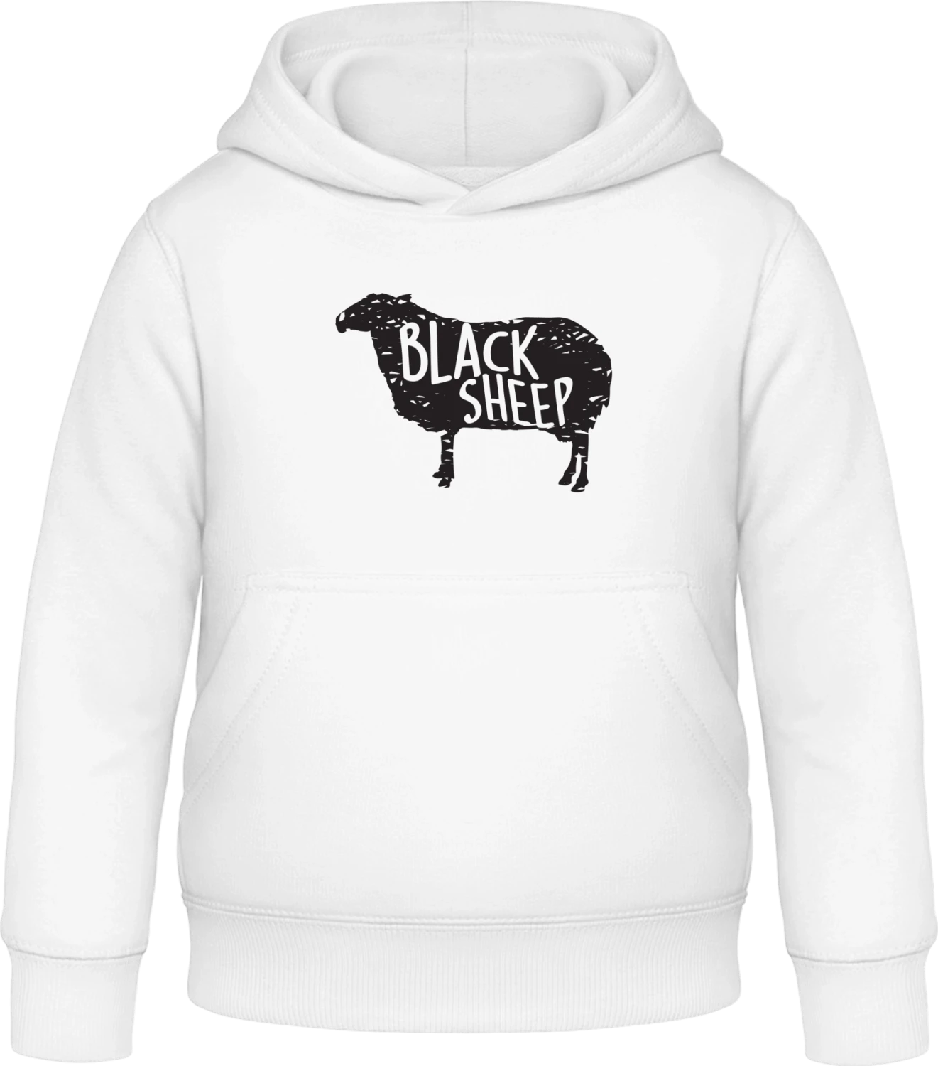 Black Sheep Silhouette - Arctic white Awdis Hoodie Kids - Front