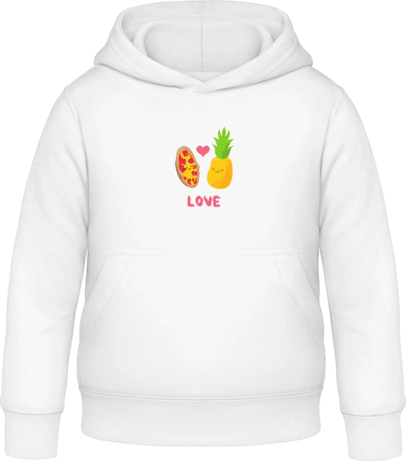 Pizza Pineapple Love - Arctic white Awdis Hoodie Kids - Front