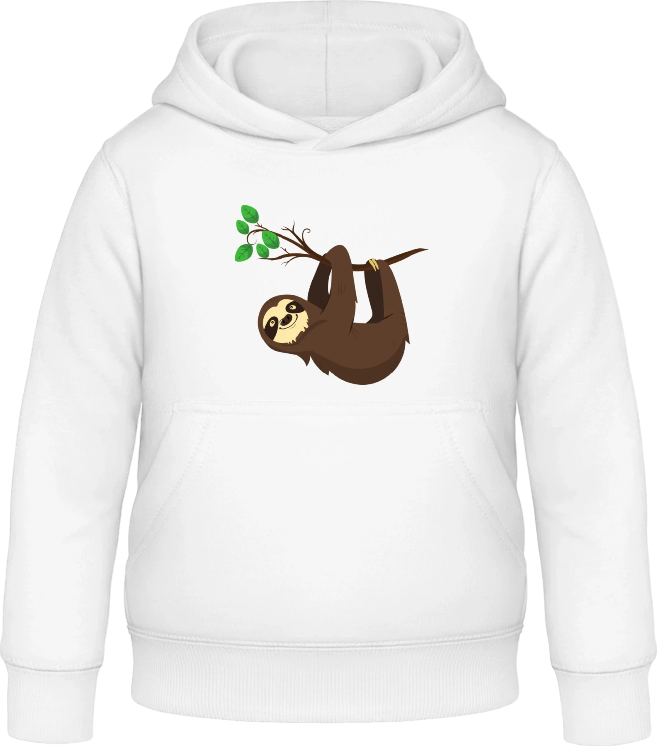 Happy Sloth  - Arctic white Awdis Hoodie Kids - Front