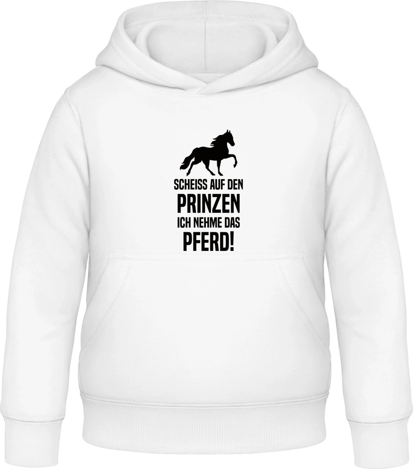 Scheiss auf Prinzen, ich nehme das Pferd - Arctic white Awdis Hoodie Kids - Front