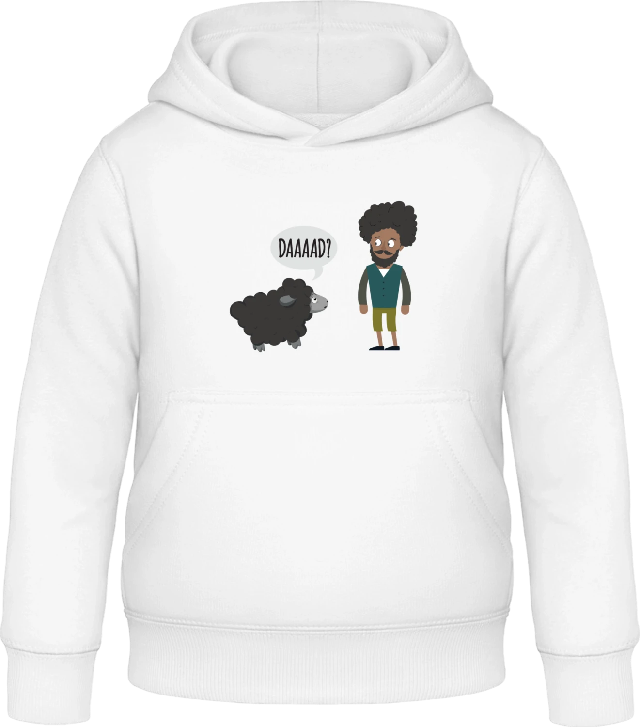 Black Sheep vs Afro DAD - Arctic white Awdis Hoodie Kids - Front