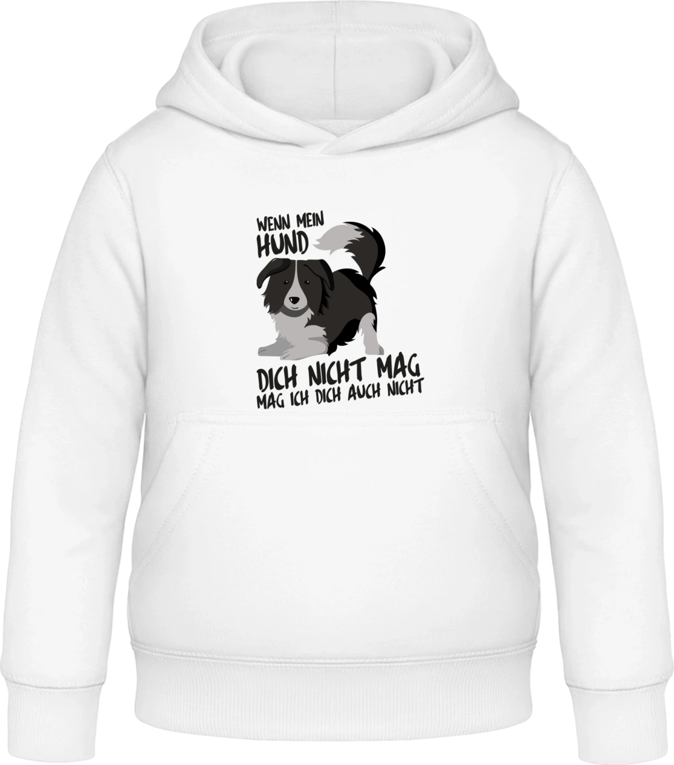 Wenn dich mein Hund nicht mag - Arctic white Awdis Hoodie Kids - Front