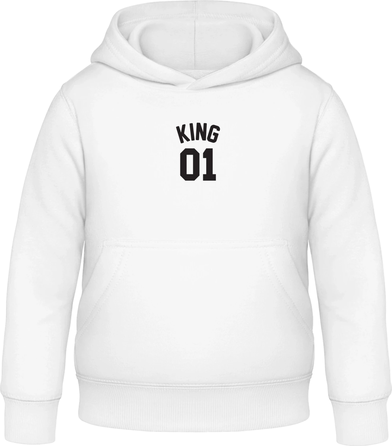 KING 01 - Arctic white Awdis Hoodie Kids - Front