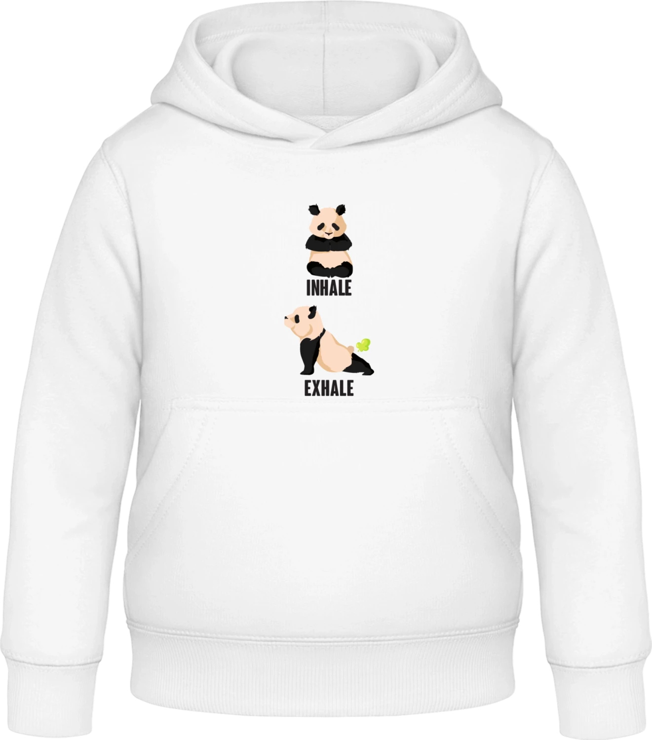 Inhale Exhale Panda  - Arctic white Awdis Hoodie Kids - Front