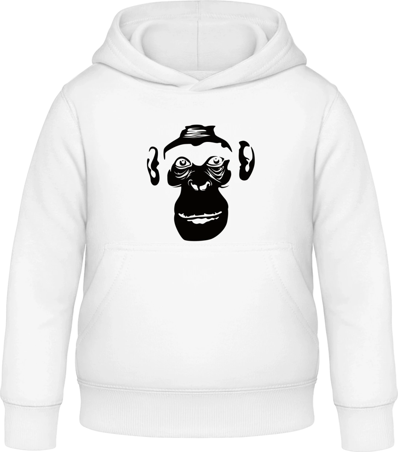 Monkey Black&White - Arctic white Awdis Hoodie Kids - Front