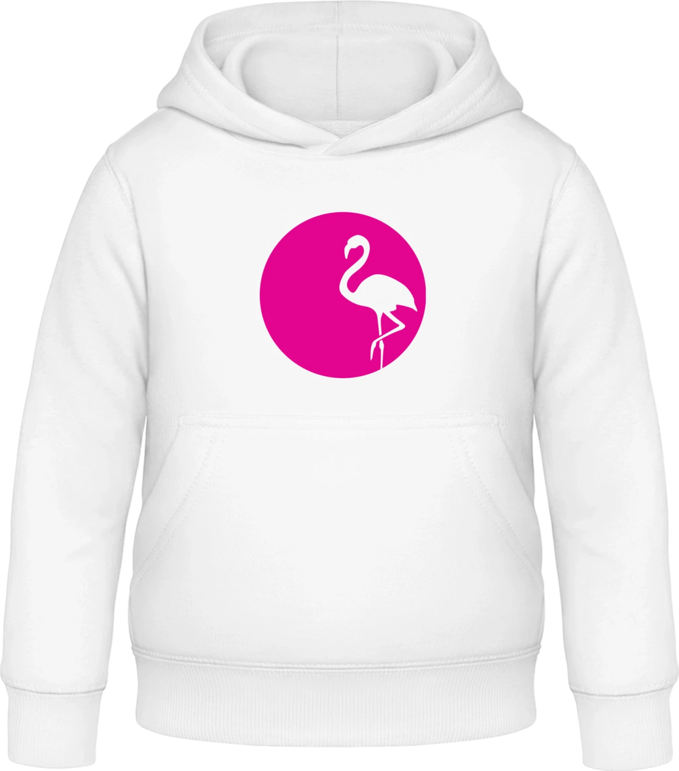 Flamingo Silhouette Moonshine - Arctic white Awdis Hoodie Kids - Front