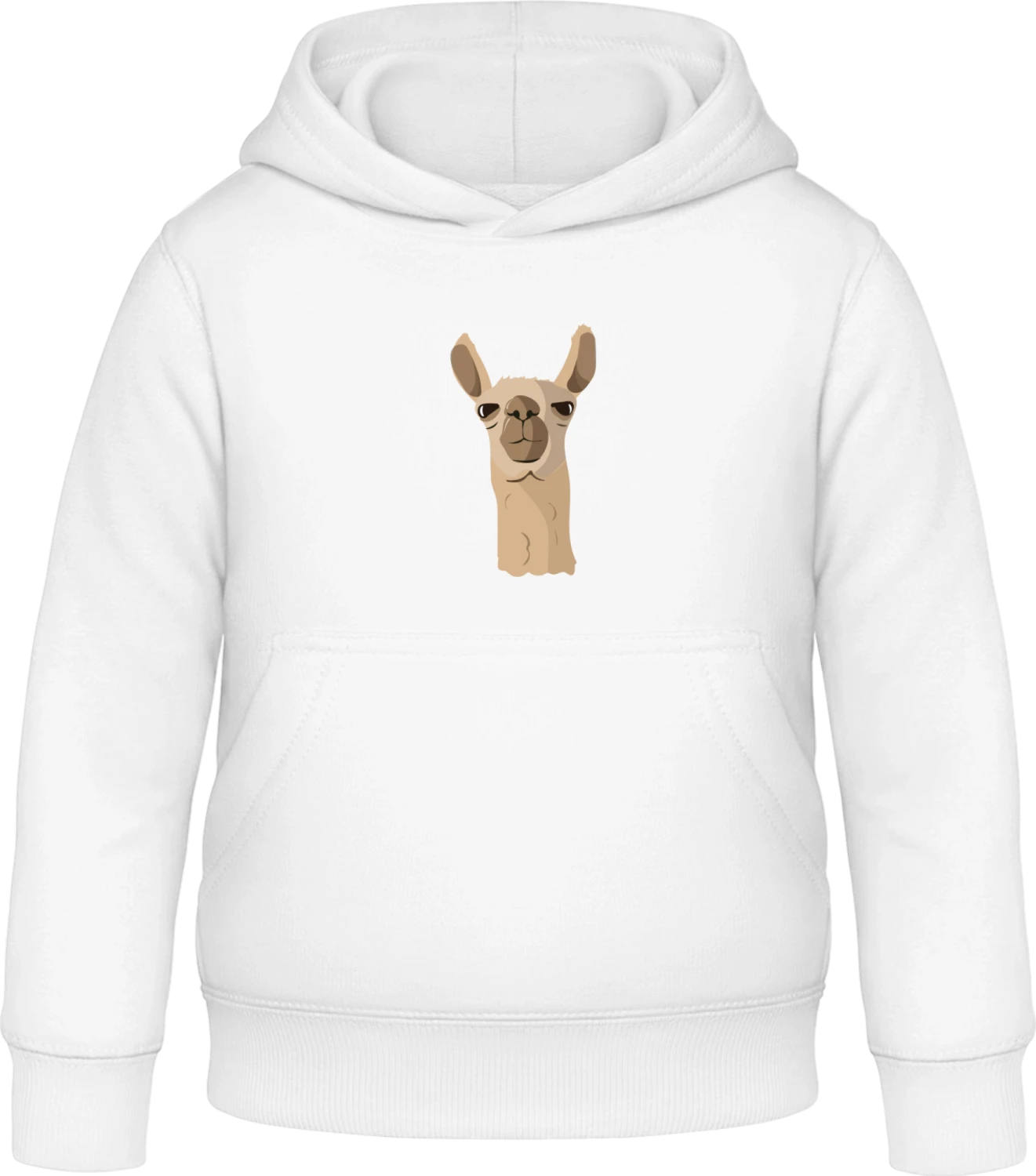 Llama Funny Head - Arctic white Awdis Hoodie Kids - Front