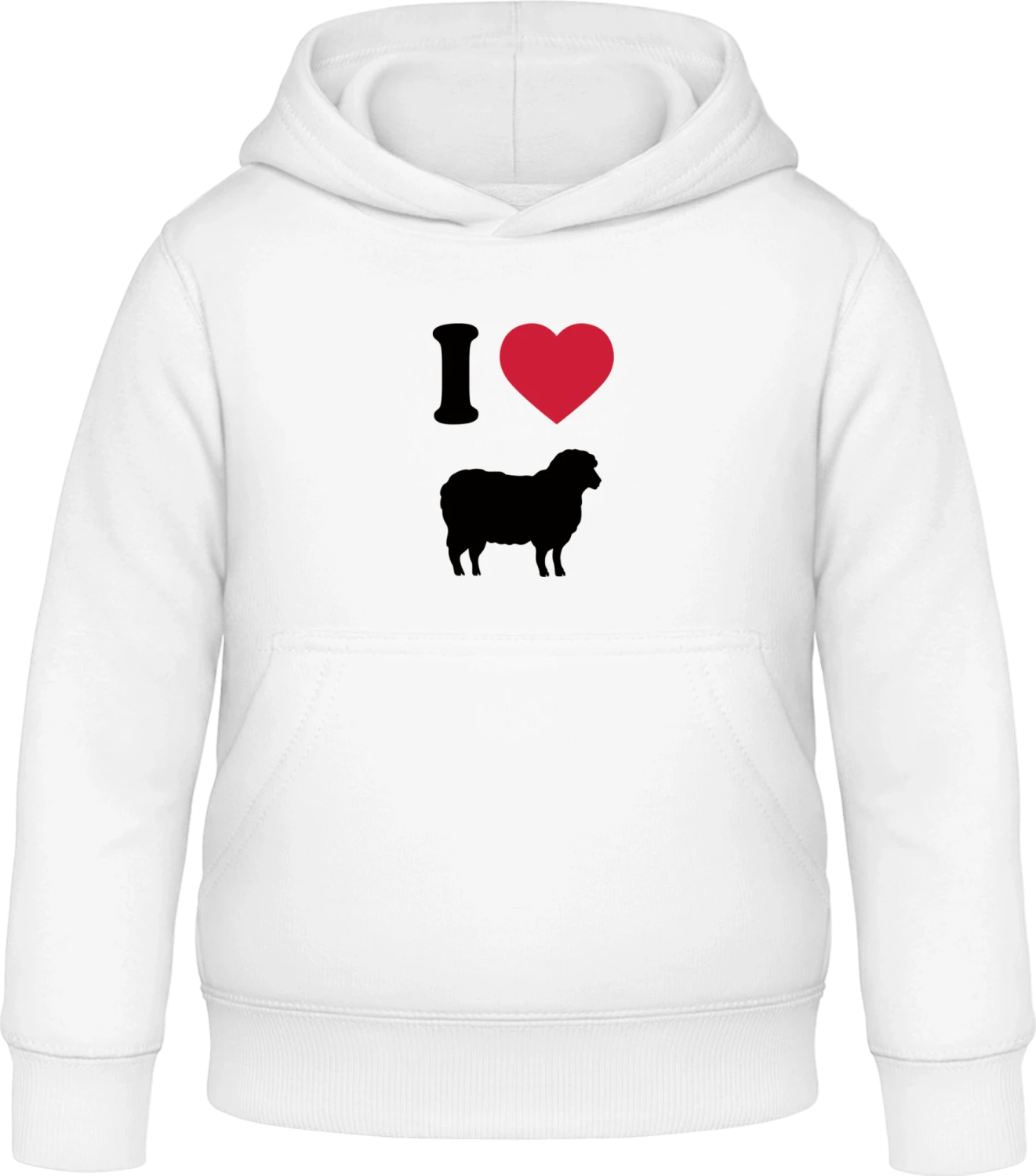 I Love Black Sheeps - Arctic white Awdis Hoodie Kids - Front