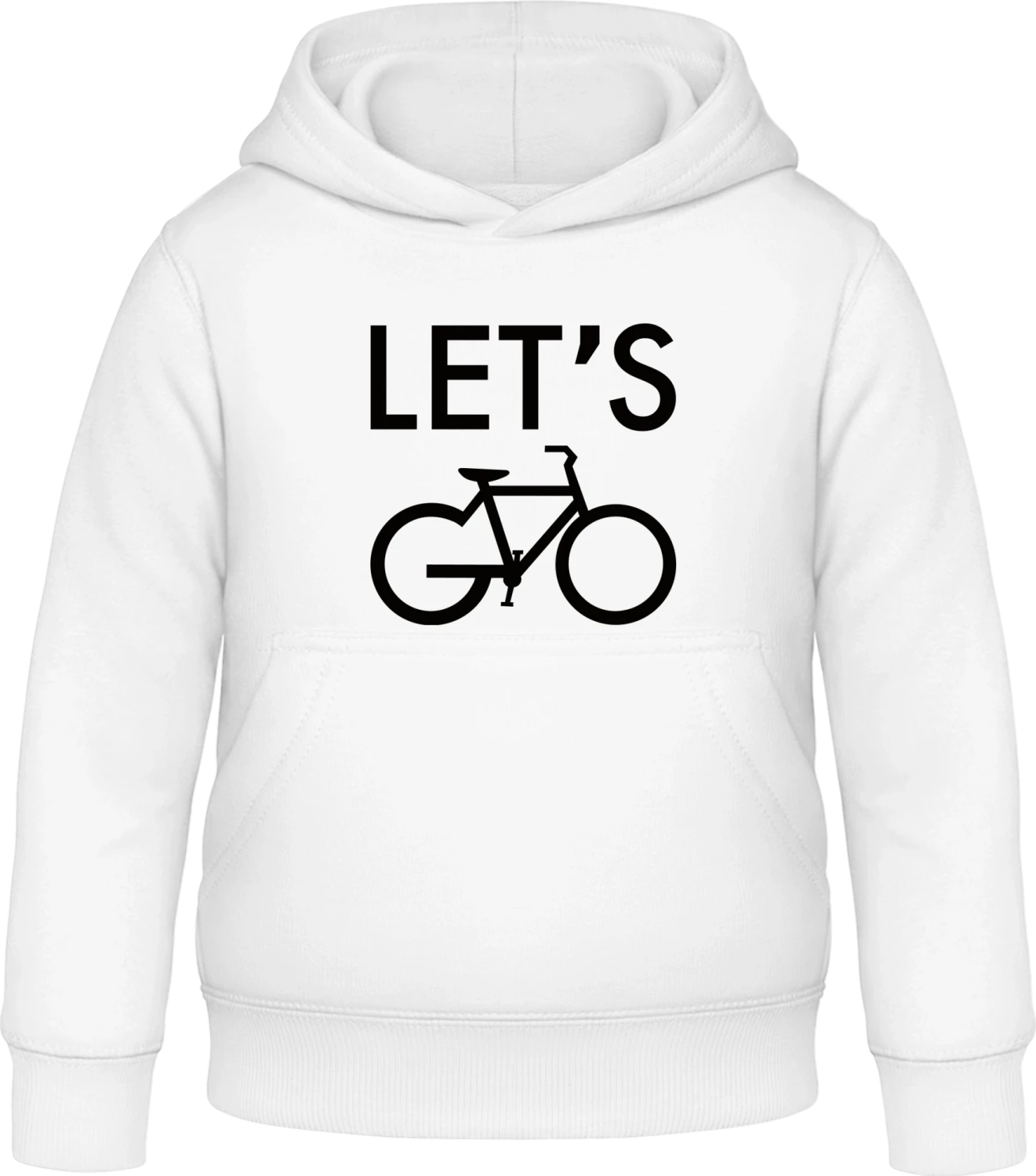 Let's Go Cycling - Arctic white Awdis Hoodie Kids - Front