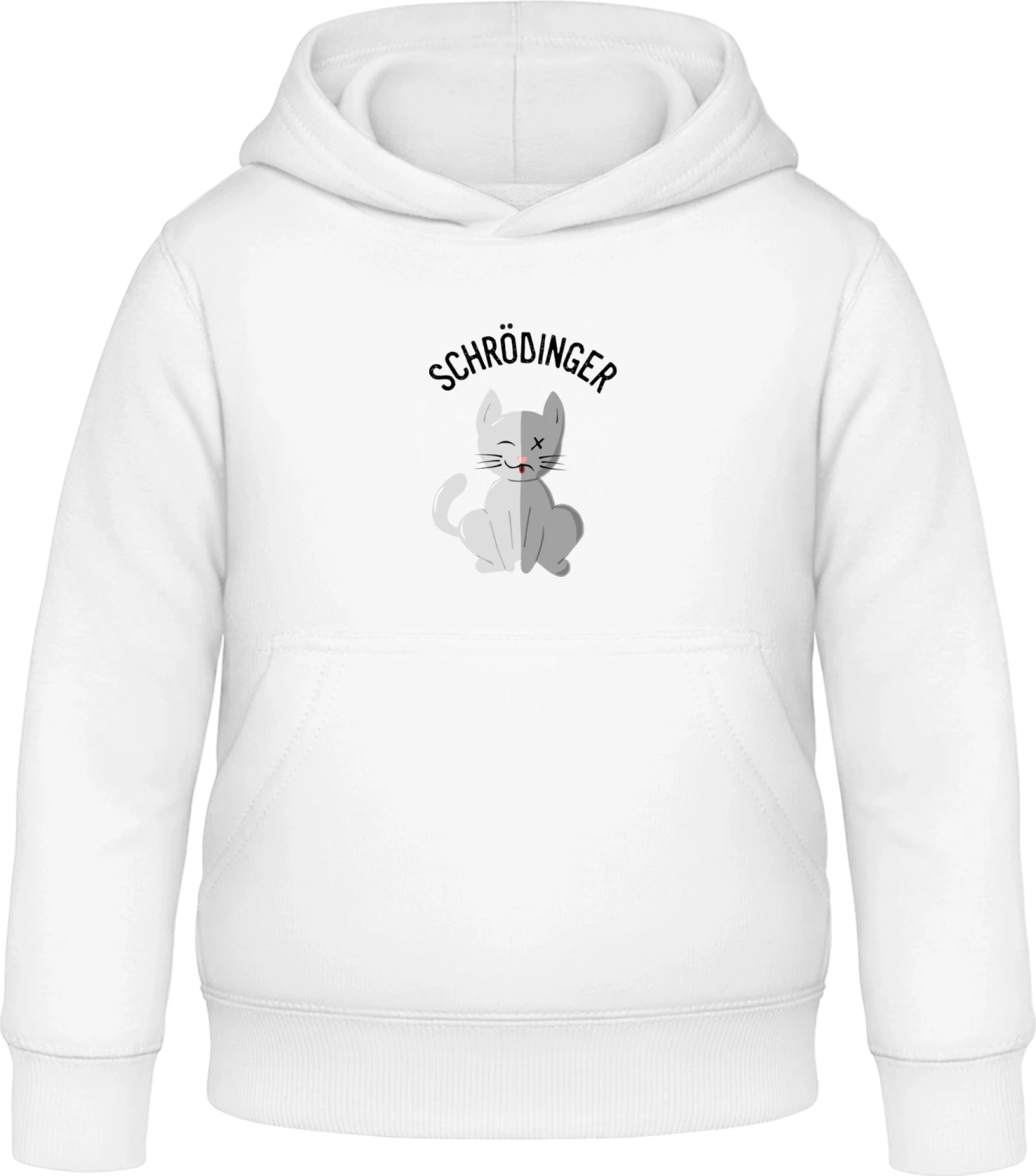 Schrödinger Cat Illustration - Arctic white Awdis Hoodie Kids - Front