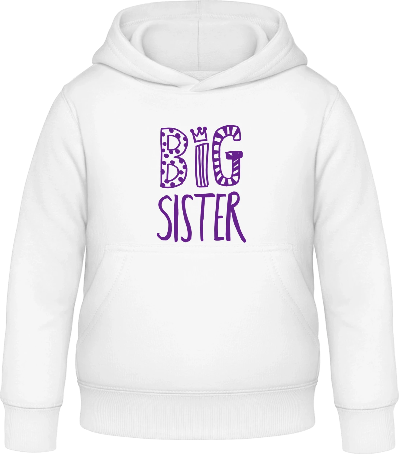 Big Sister - Arctic white Awdis Hoodie Kids - Front