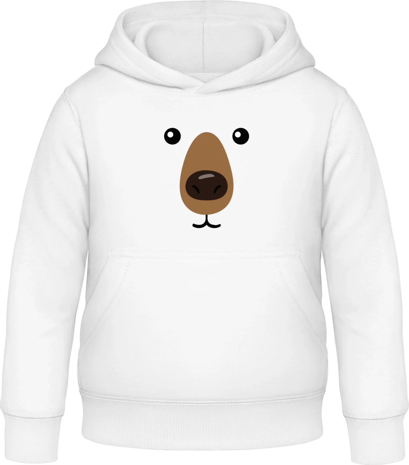 Bear Face Effect - Arctic white Awdis Hoodie Kids - Front