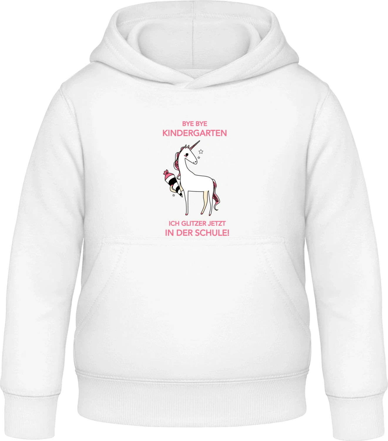 Bye Kindergarten Hallo Schule Einhorn - Arctic white Awdis Hoodie Kids - Front