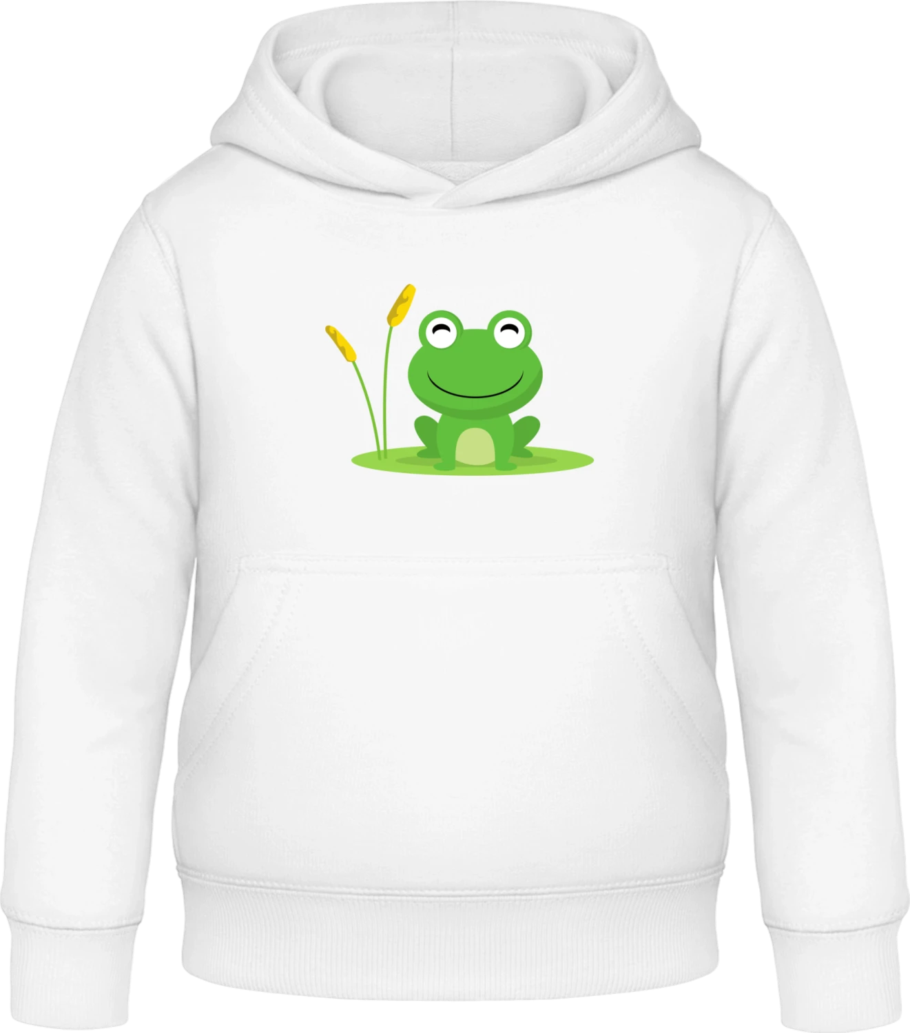 Frog On A Leaf - Arctic white Awdis Hoodie Kids - Front