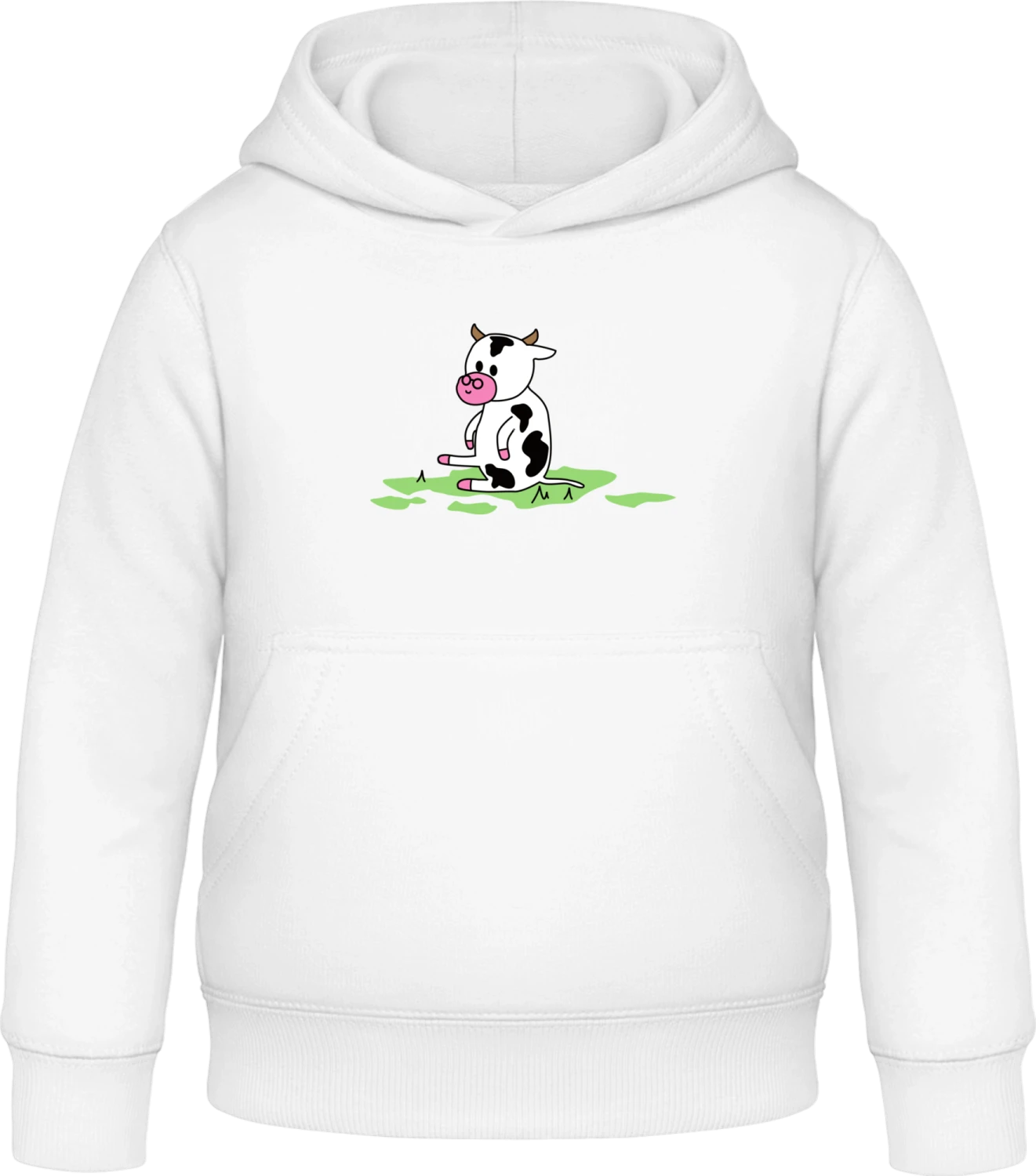 Cute Cow Grass - Arctic white Awdis Hoodie Kids - Front