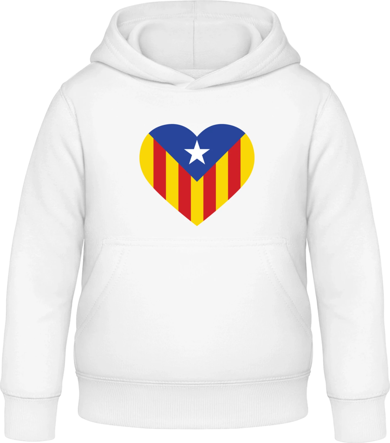 Catalonia Heart - Arctic white Awdis Hoodie Kids - Front