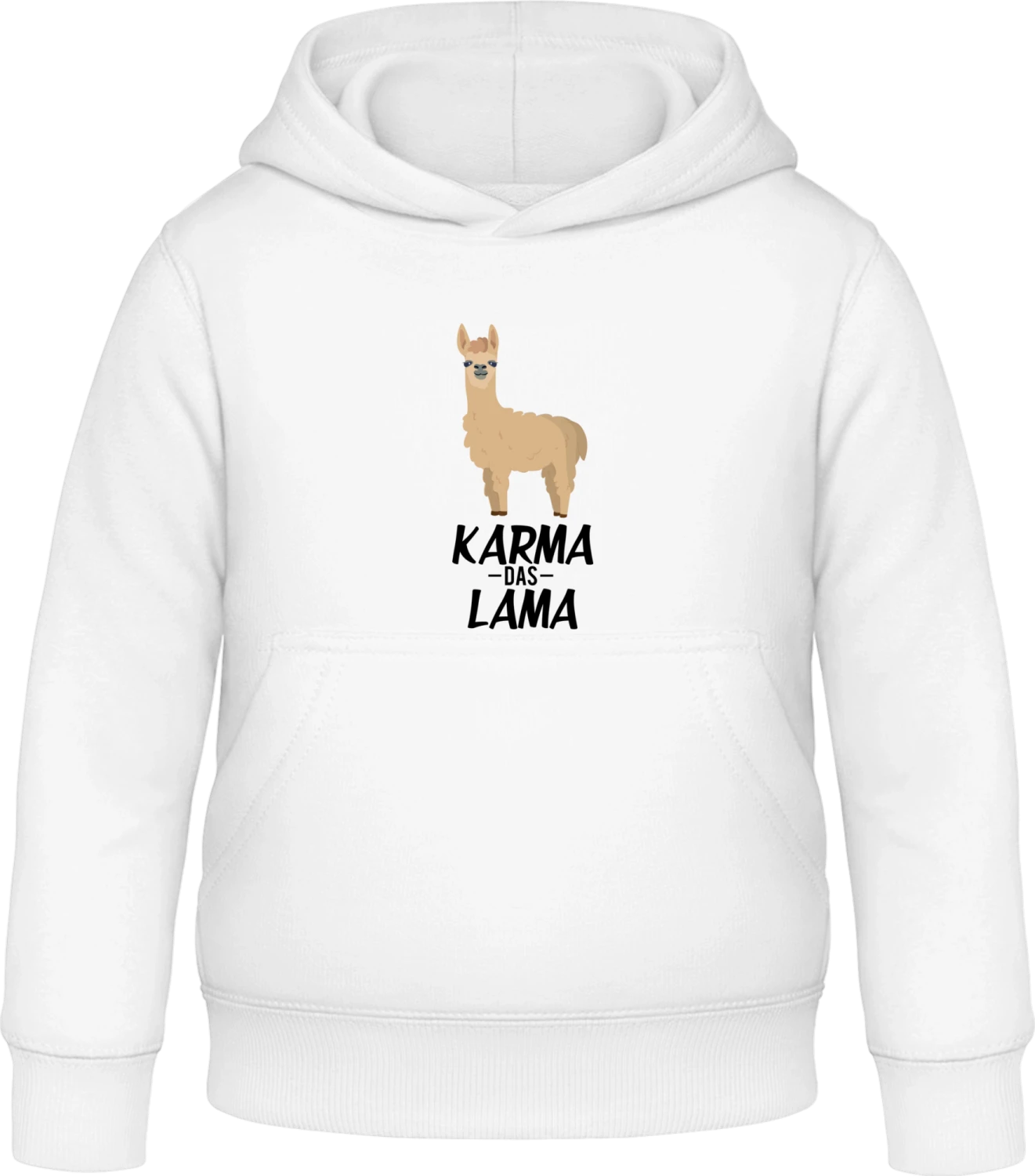 Karma das Lama - Arctic white Awdis Hoodie Kids - Front