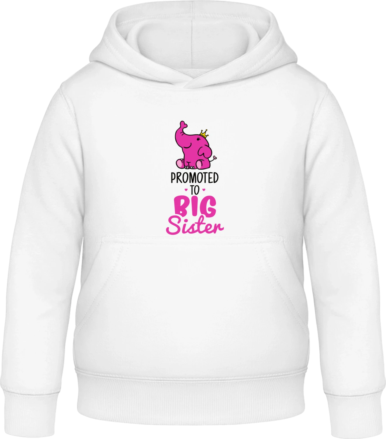 Promoted To Big Sister - Arctic white Awdis Hoodie Kids - Front