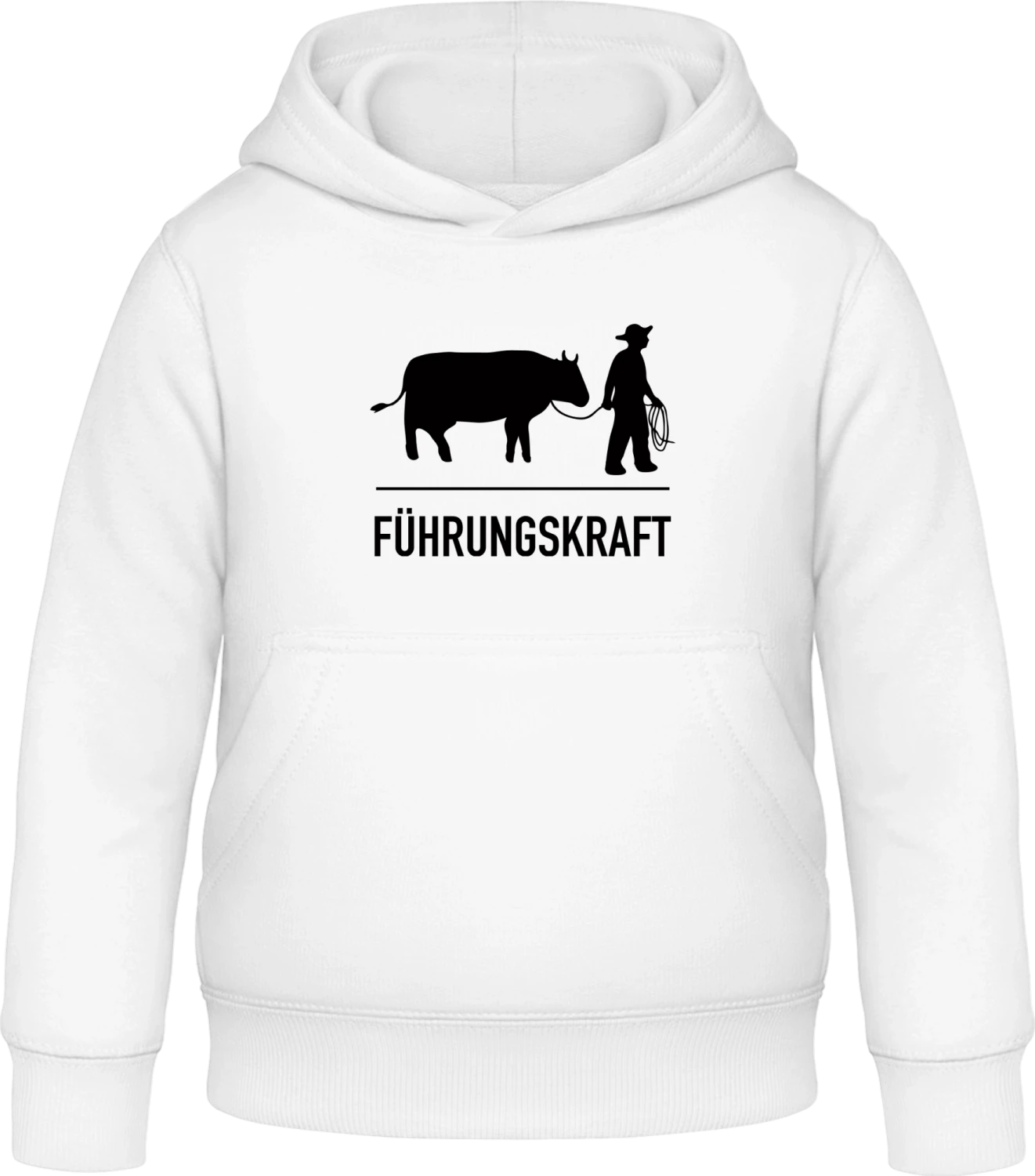 Führungskraft Kuh - Arctic white Awdis Hoodie Kids - Front