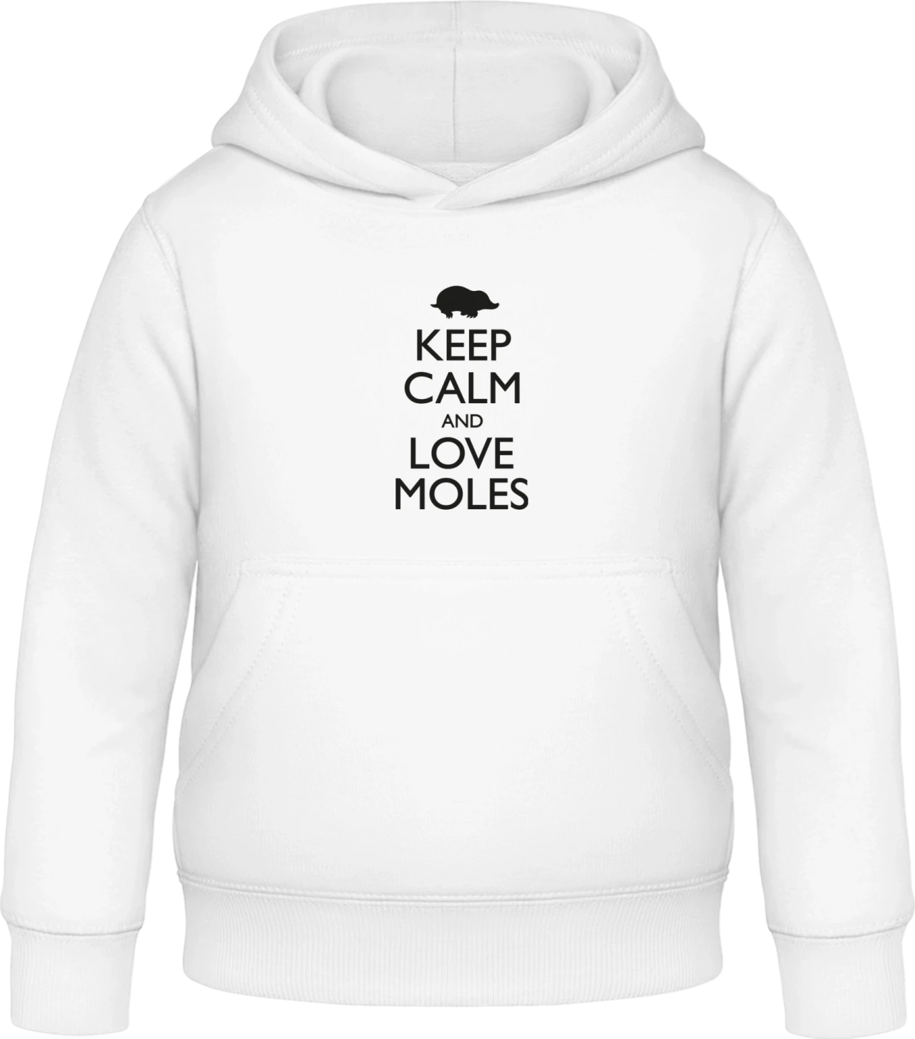 Keep Calm Mole - Arctic white Awdis Hoodie Kids - Front