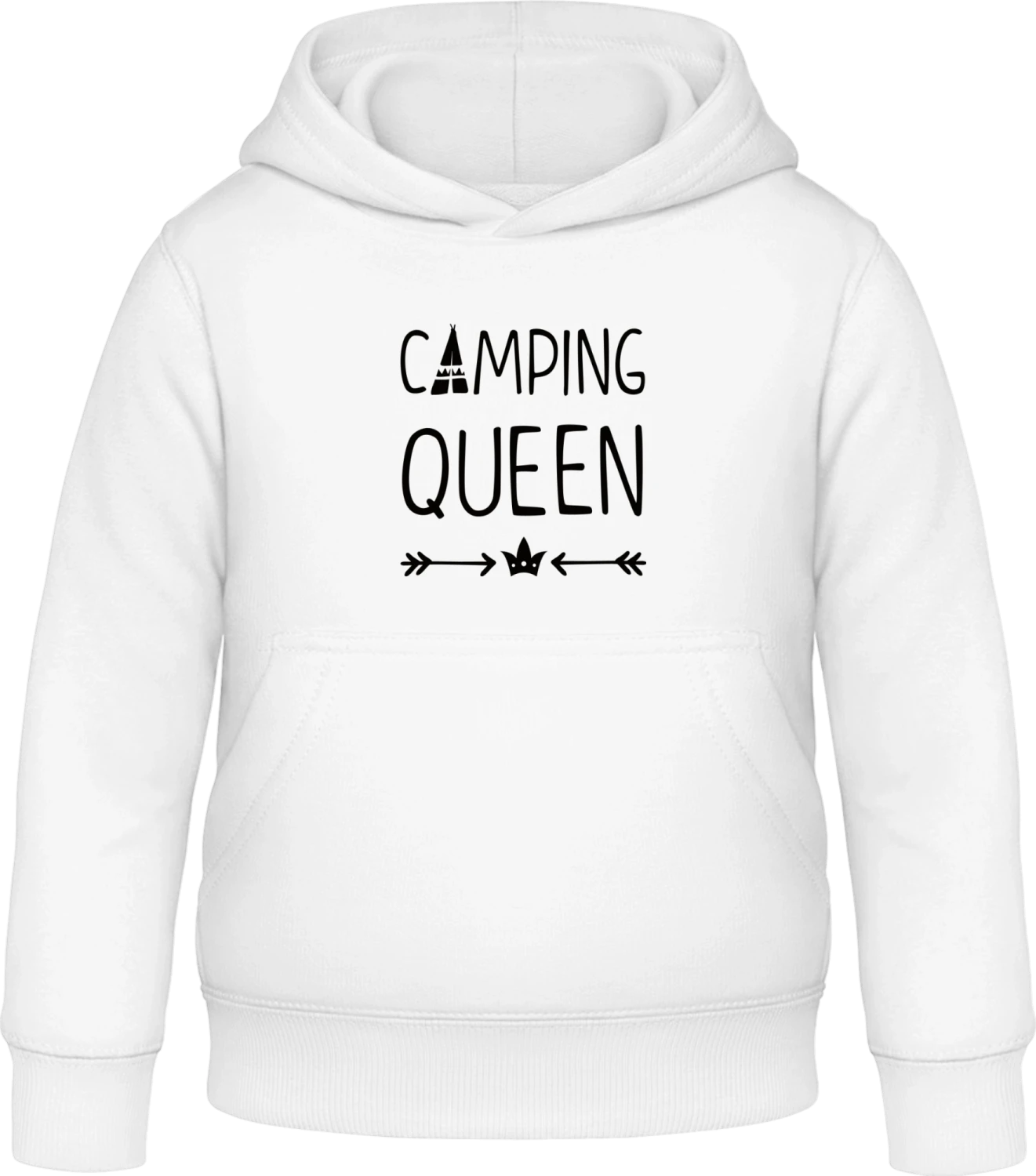 Camping Queen - Arctic white Awdis Hoodie Kids - Front