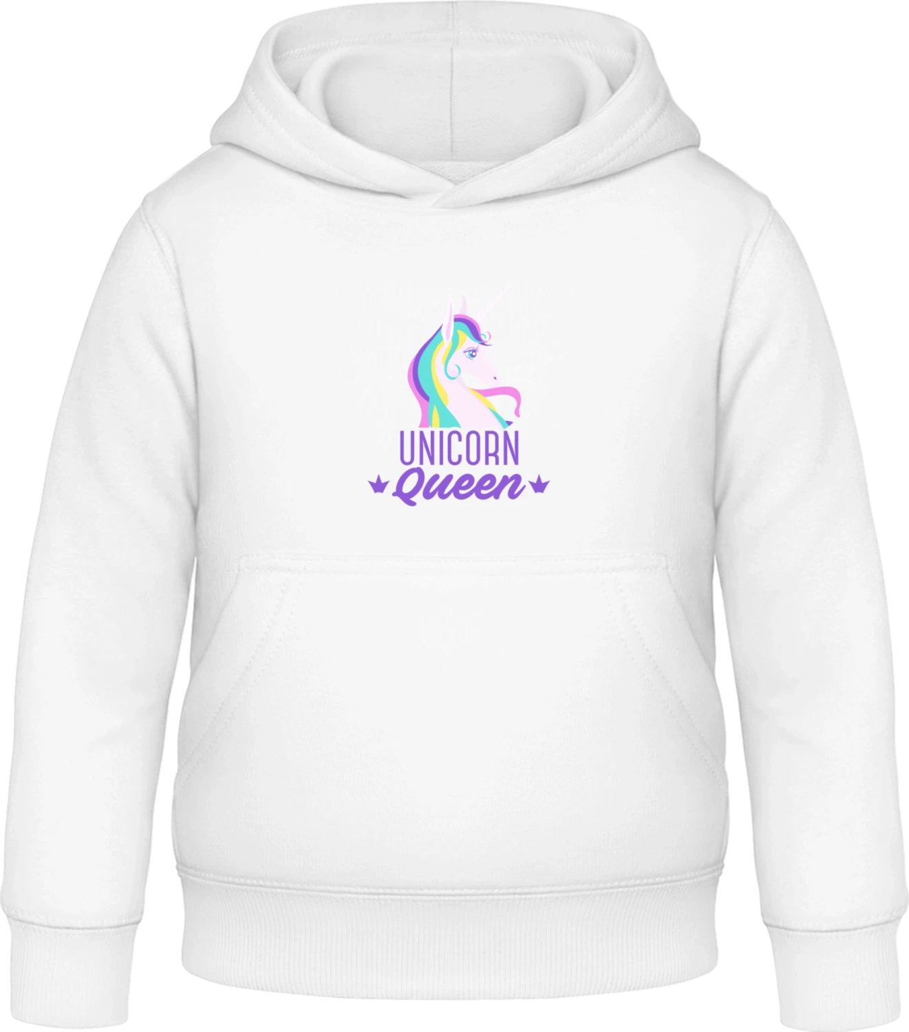 Unicorn Queen - Arctic white Awdis Hoodie Kids - Front