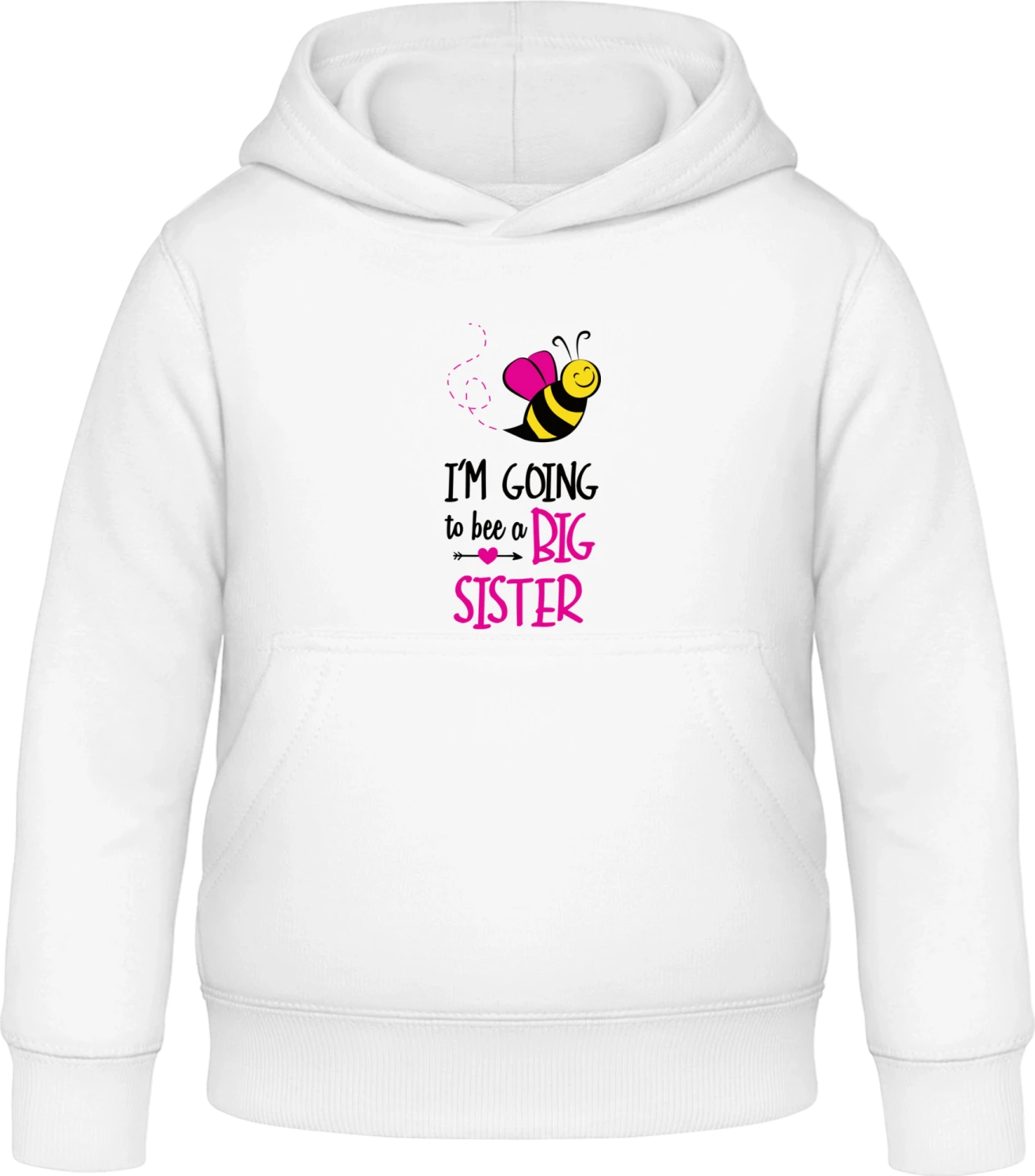 Ich werde grosse Schwester  - Arctic white Awdis Hoodie Kids - Front