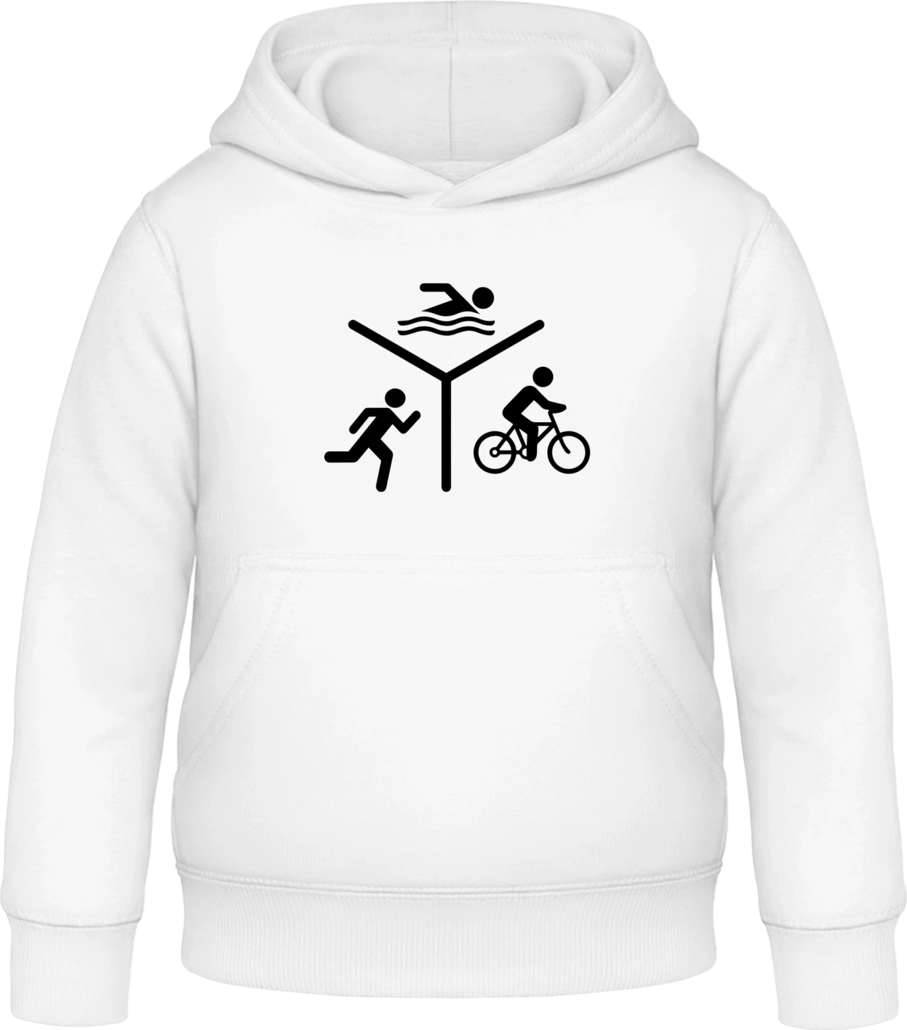 Triathlon Silhouette Logo - Arctic white Awdis Hoodie Kids - Front