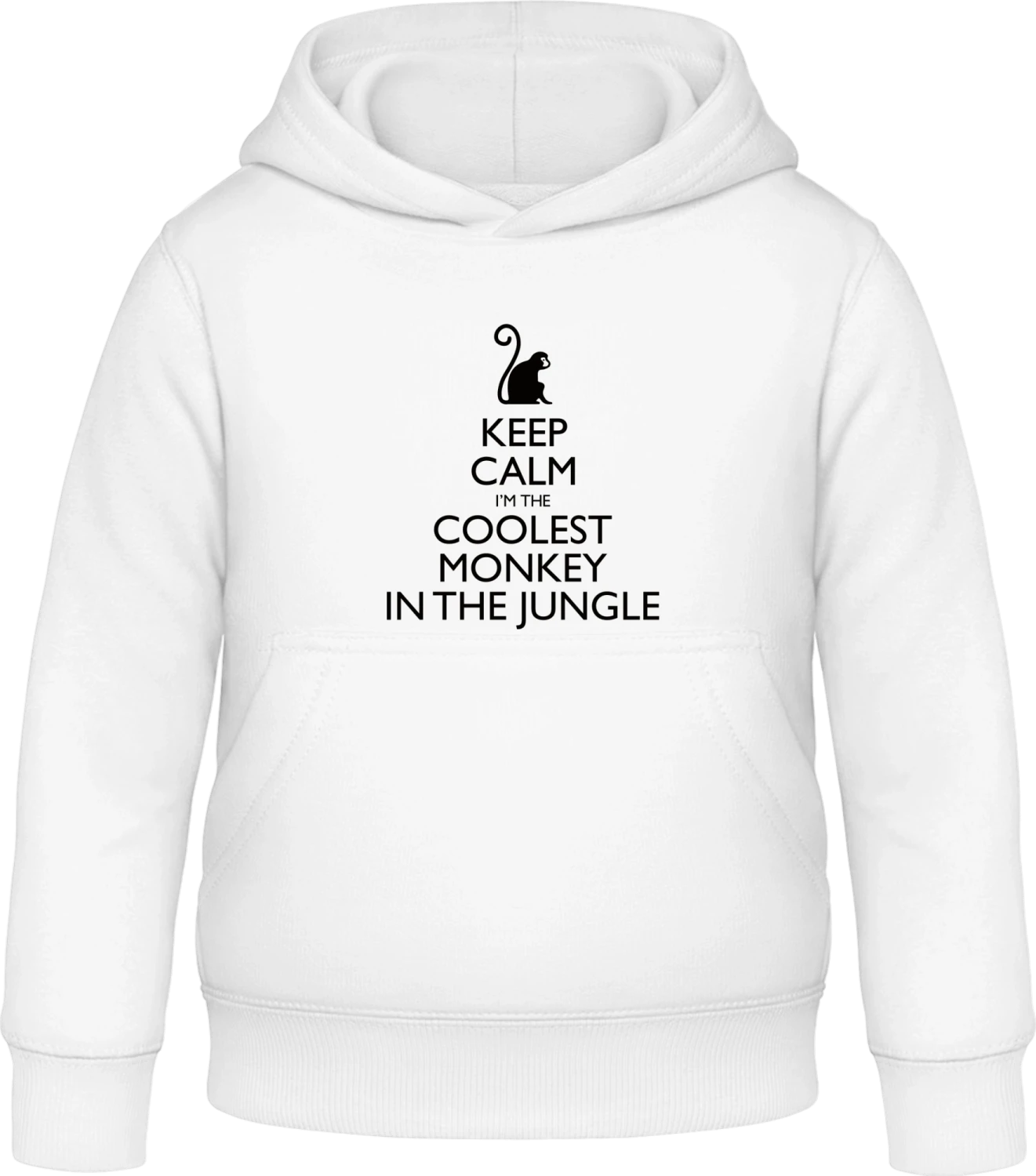 Keep Calm Monkey - Arctic white Awdis Hoodie Kids - Front