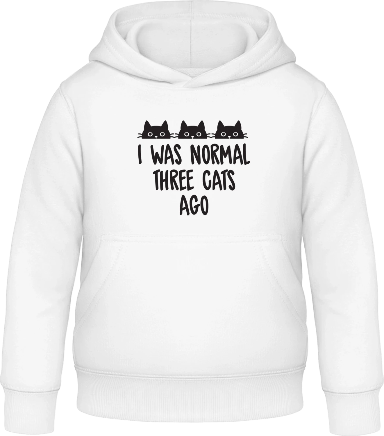 Normal Three Cats Ago - Arctic white Awdis Hoodie Kids - Front