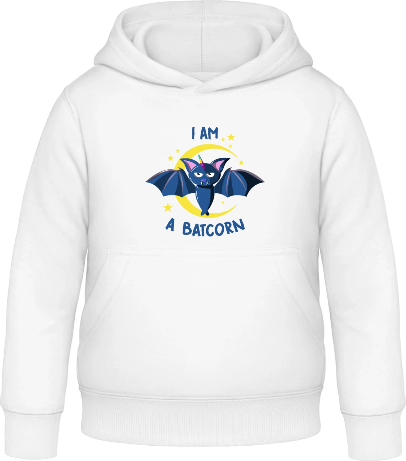 I Am A Batcorn  - Arctic white Awdis Hoodie Kids - Front