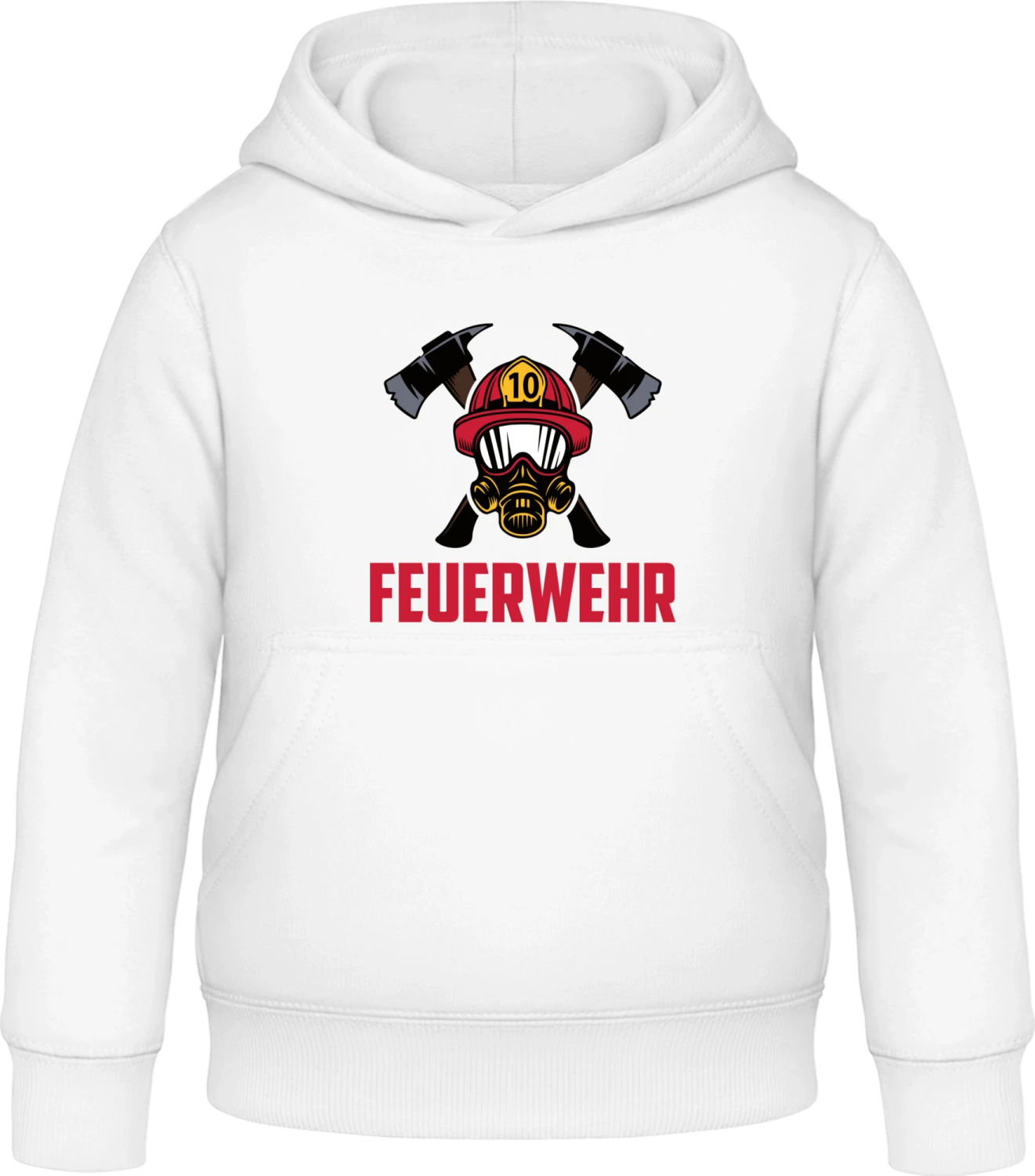 Feuerwehr Helm und Axt - Arctic white Awdis Hoodie Kids - Front