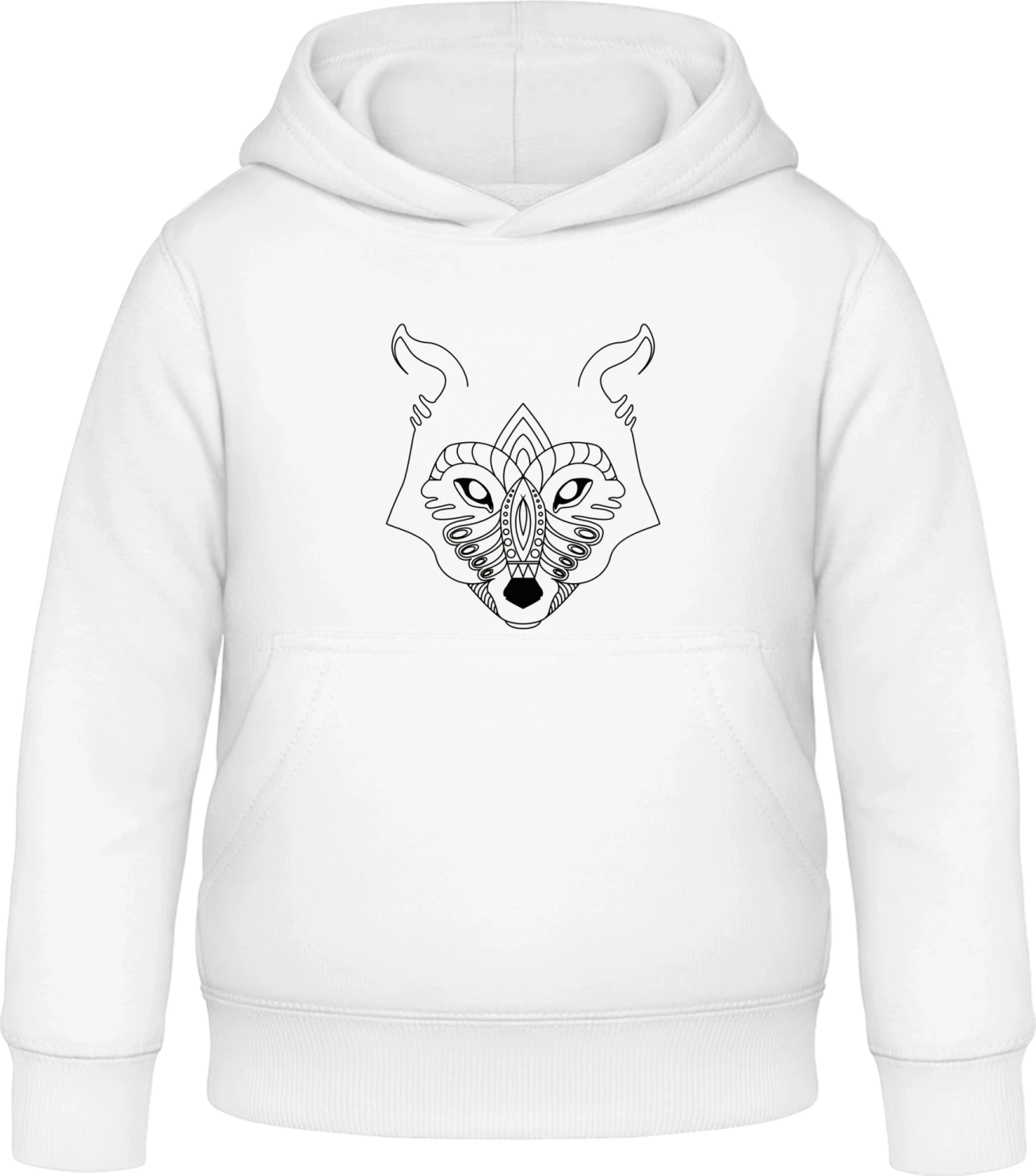 Mandala Fox Head - Arctic white Awdis Hoodie Kids - Front