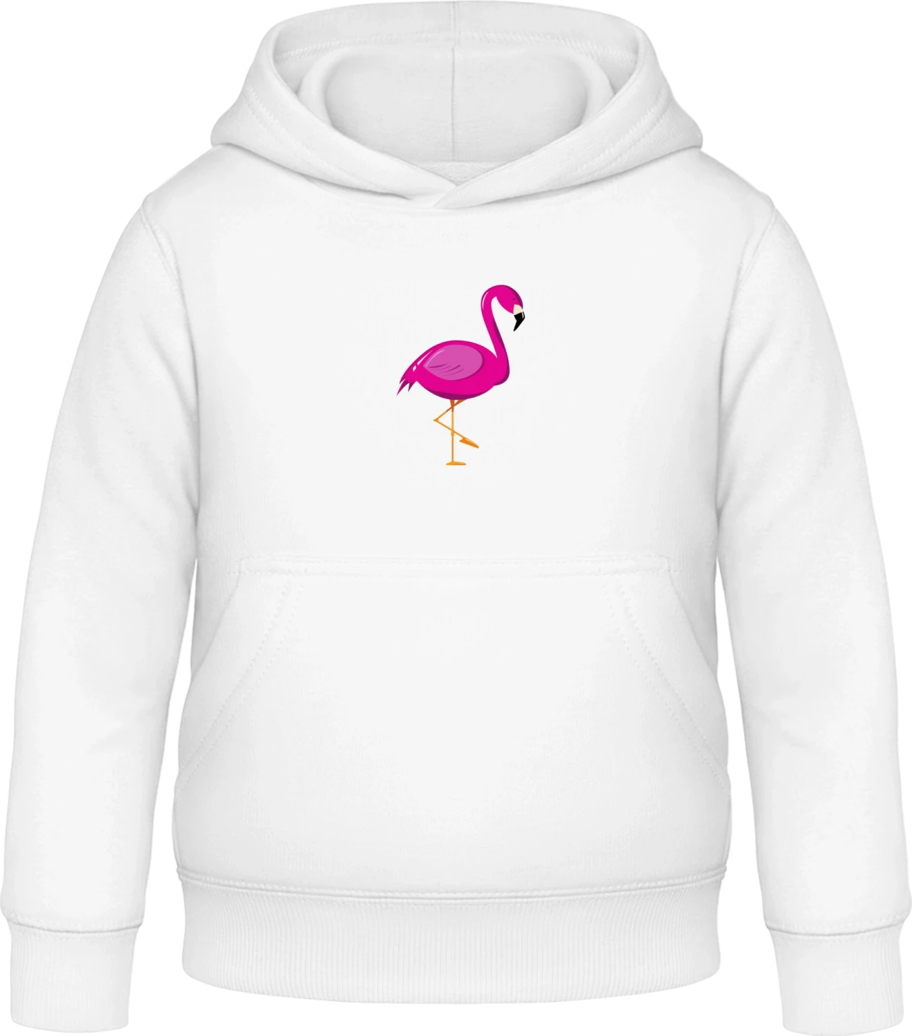 Flamingo Illustration Standing - Arctic white Awdis Hoodie Kids - Front