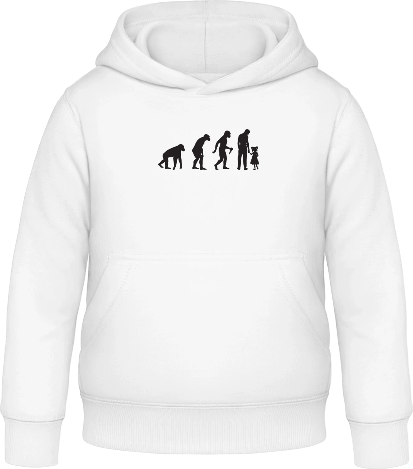 Dad And Daughter Evolution - Arctic white Awdis Hoodie Kids - Front