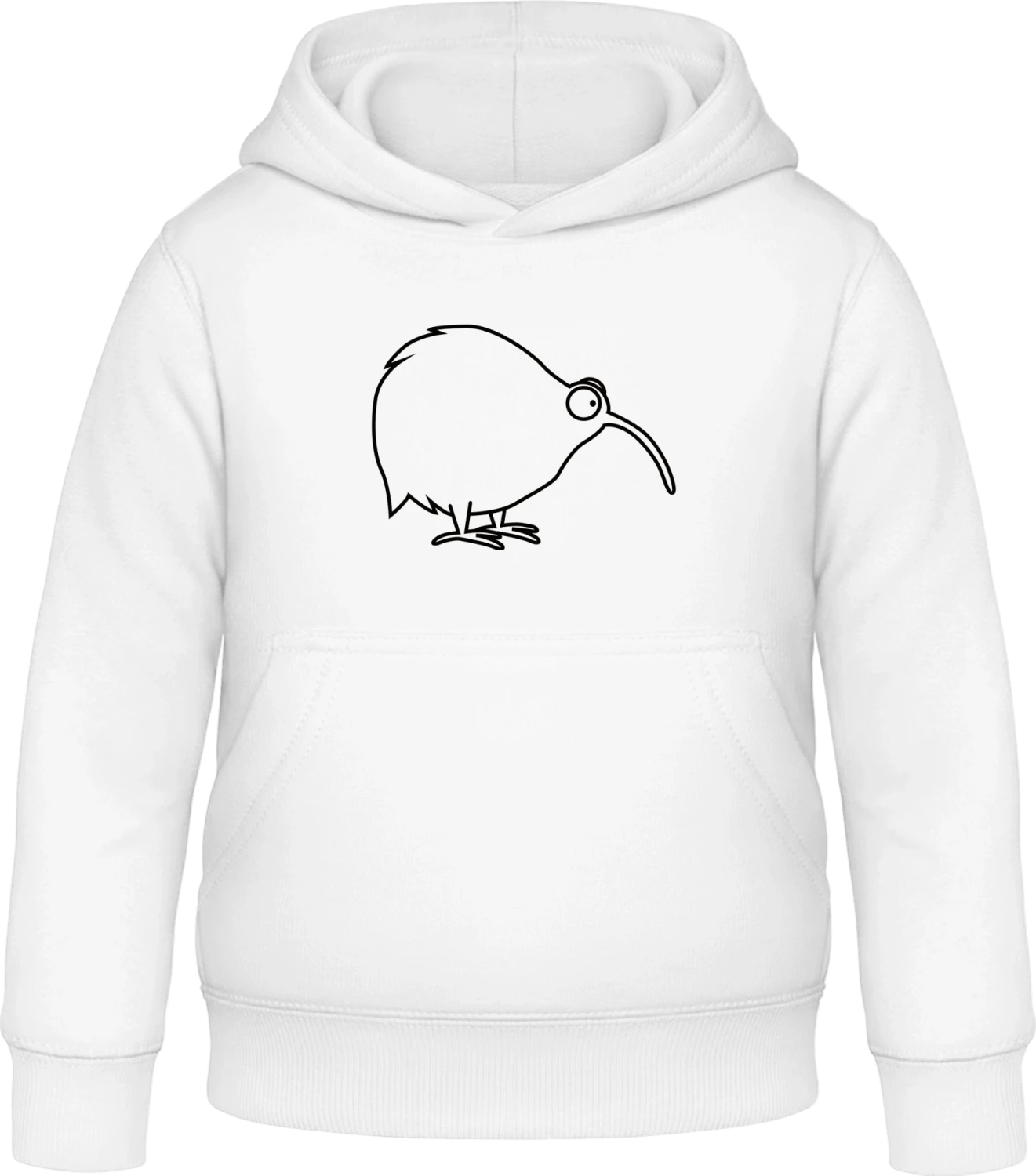 Kiwi Bird Outline - Arctic white Awdis Hoodie Kids - Front