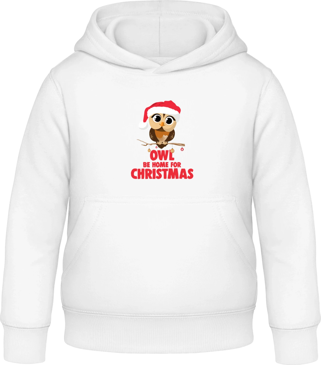 Owl Be Home For Christmas - Arctic white Awdis Hoodie Kids - Front