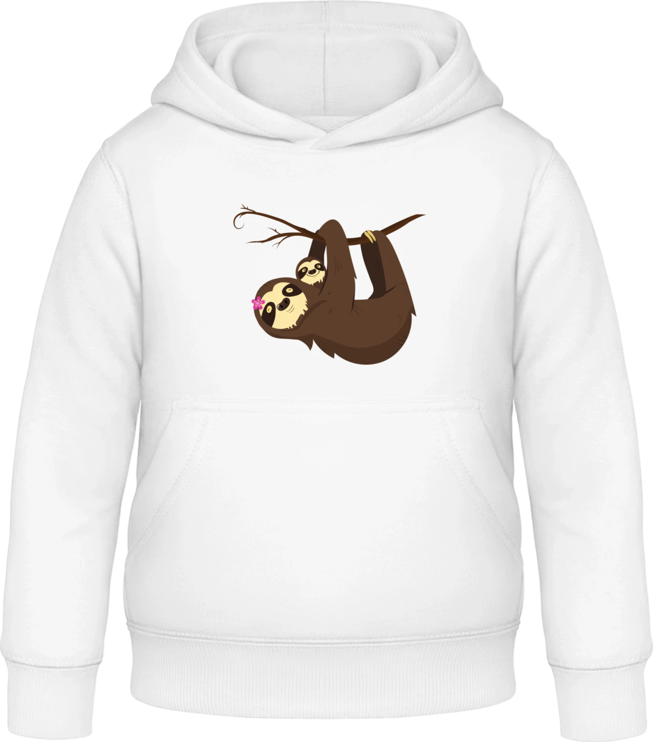 Mama Sloth With Baby - Arctic white Awdis Hoodie Kids - Front