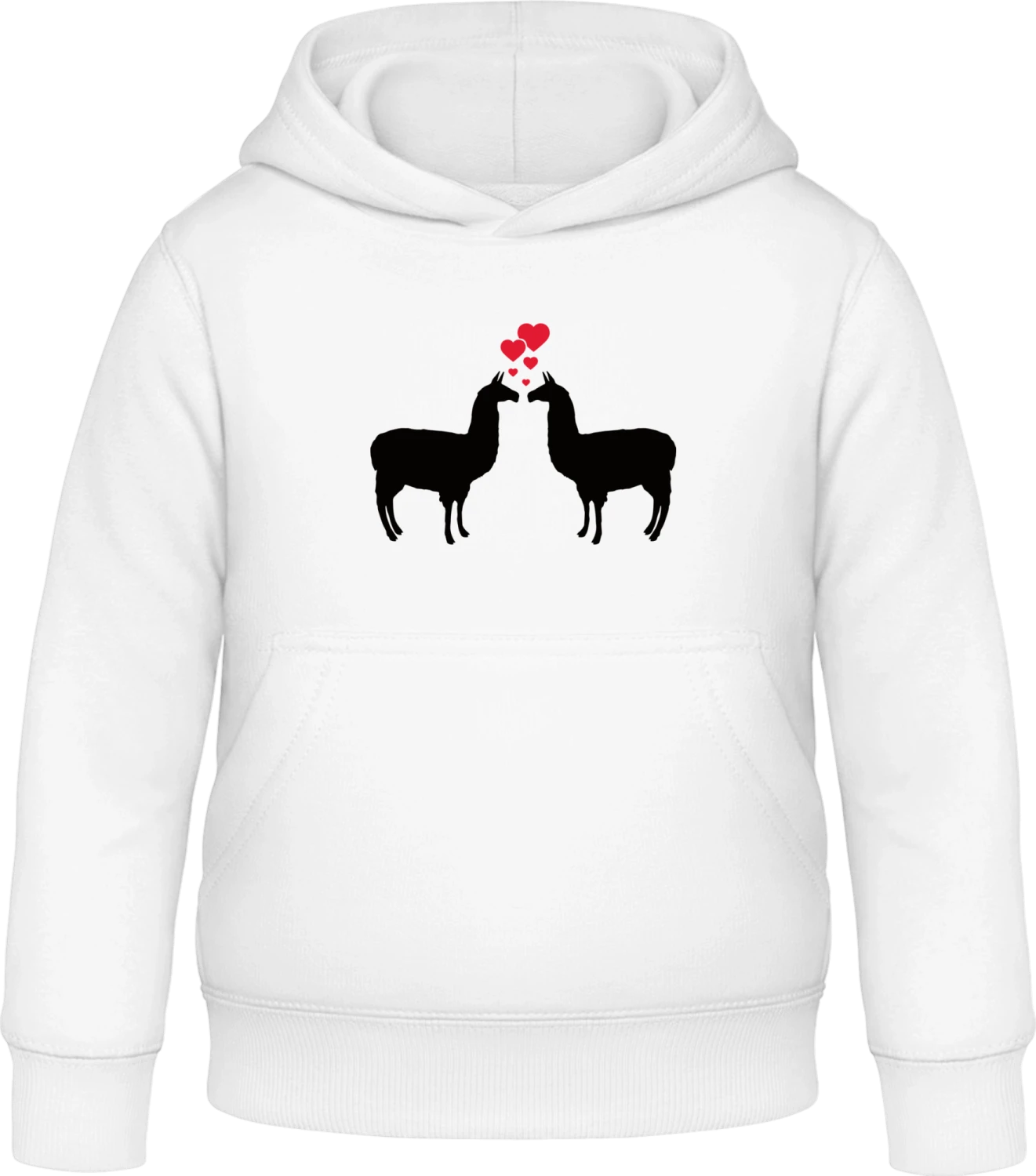 Llamas in Love - Arctic white Awdis Hoodie Kids - Front