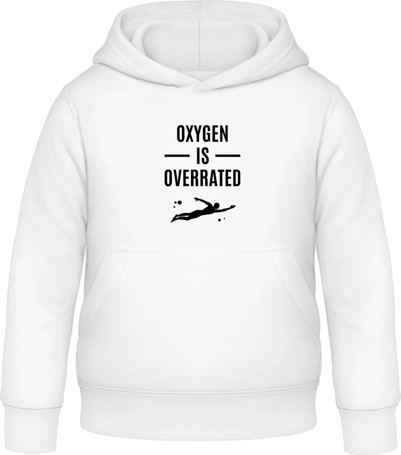 Oxygen Is Overrated Swimming - Arctic white Awdis Hoodie Kids - Front