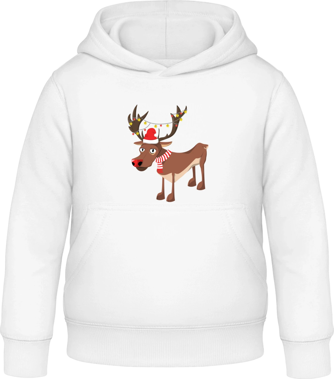 Rudolph Christmas Reindeer - Arctic white Awdis Hoodie Kids - Front