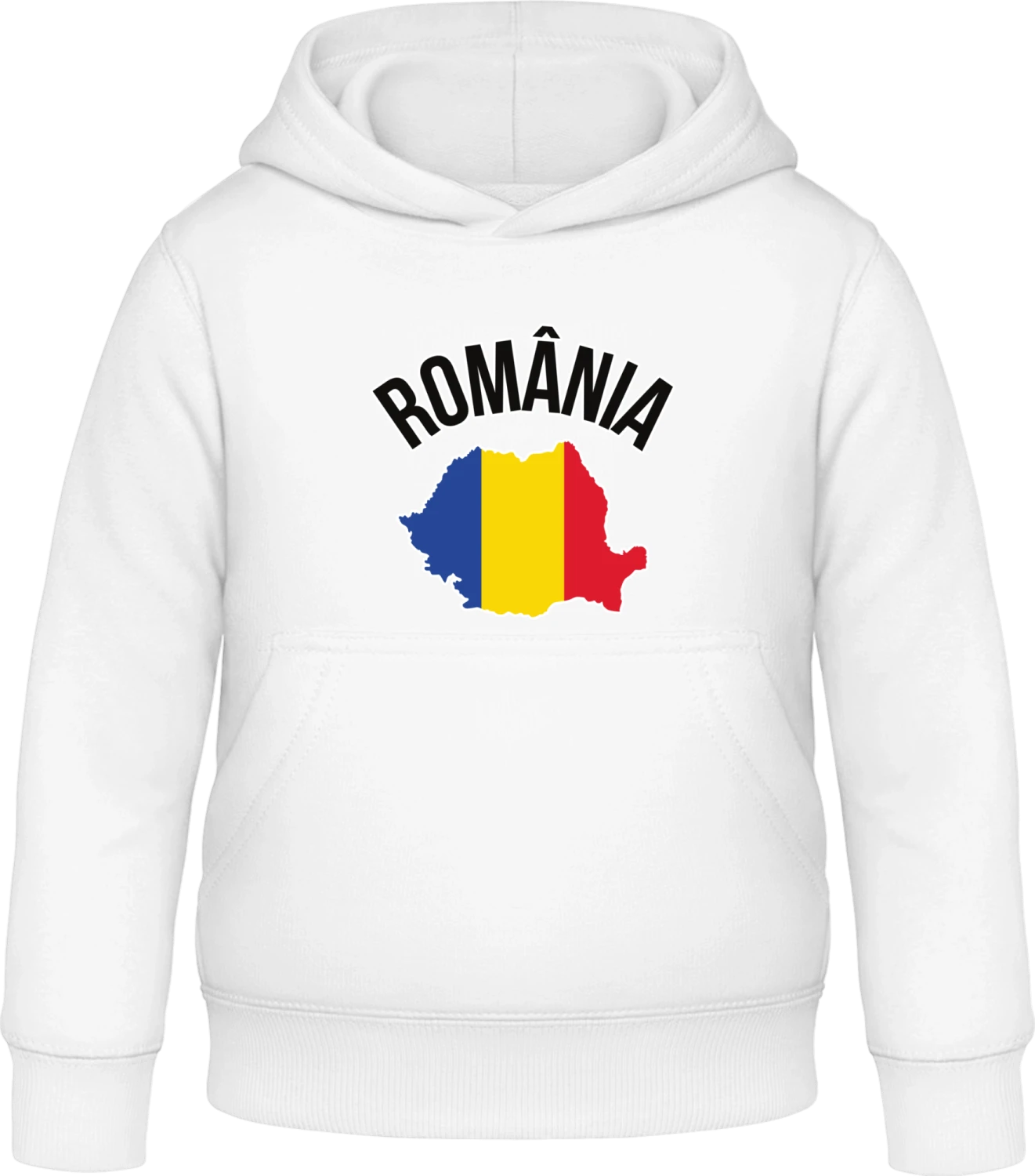 Romania - Arctic white Awdis Hoodie Kids - Front