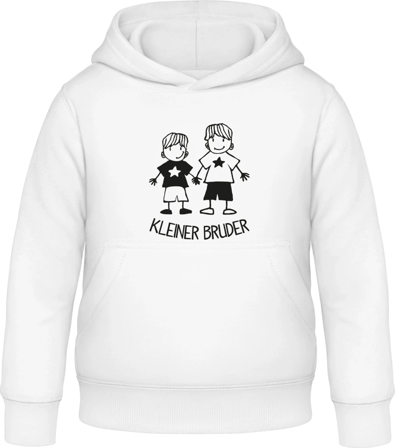 Kleiner Bruder Illustration - Arctic white Awdis Hoodie Kids - Front