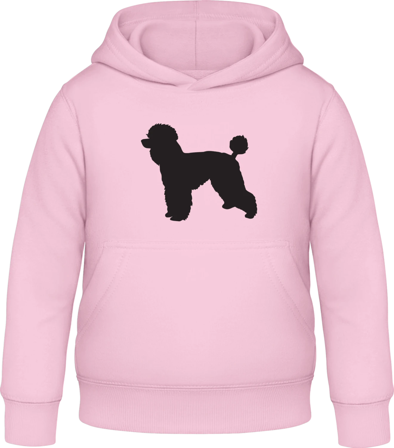 Poodle Silhouette - Baby pink Awdis Hoodie Kids - Front